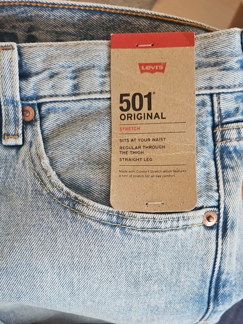 Levi's Light Blue 501 Original Straight Jeans